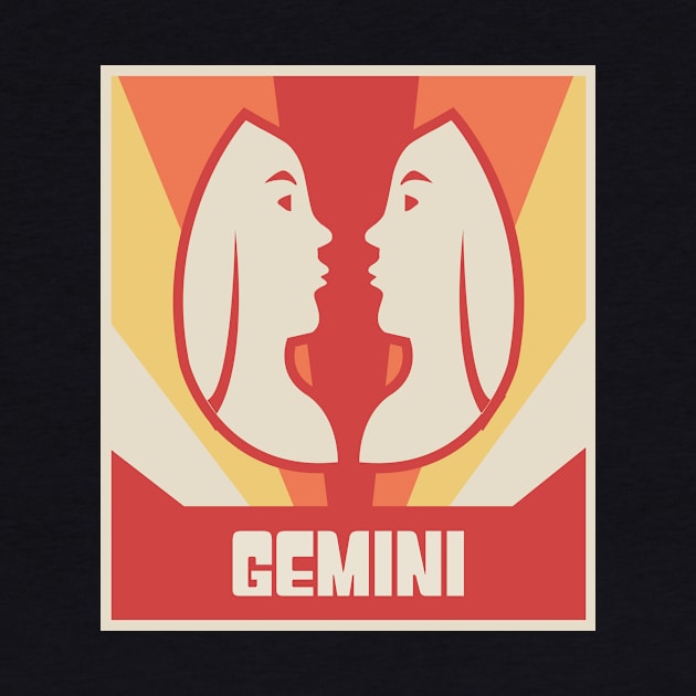 Gemini – Vintage Astrology Zodiac Sign by MeatMan